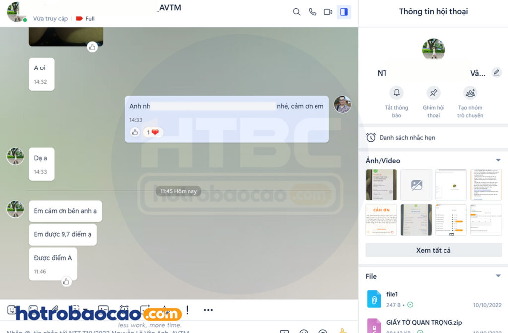 Khách hàng feedback hotrobaocao dichvuthuctap
